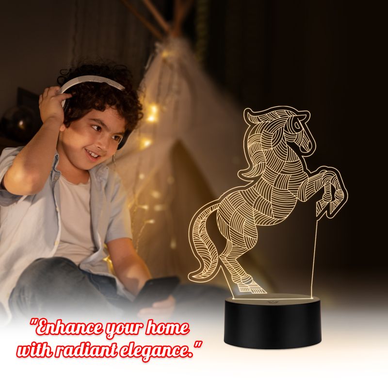 Line Art Horse Design Night Lamp
